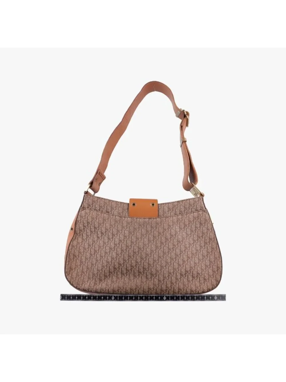 Dior Trotter Street Chic Columbus Beige Brown Canvas Leather Shoulder